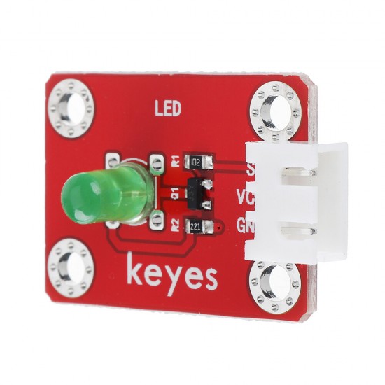 Green LED Green Light Module (Pad hole) Anti-reverse Plug White Terminal Digital Signal Green LED Green Light Module (Pad hole) Anti-reverse Plug White Terminal Digital Signal