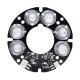 White 6*LED IR LED Infrared light Board for CCTV Camera Night Vision 53mm 850nM DC12V