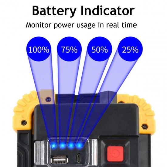2 in 1 LED Flashlight Work Light USB COB Rechargeable Camping Lamp Searchlight
