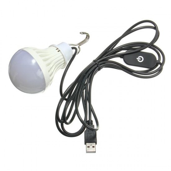 5W USB LED Light Bulb with Touch Sensor Switch for Outdoor Camping Hiking Emergency 5V