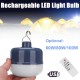 60W 80W 100W USB Rechargeable LED Camping Light Bulb Portable Outdoor Hanging Night Lamp with Remote Control