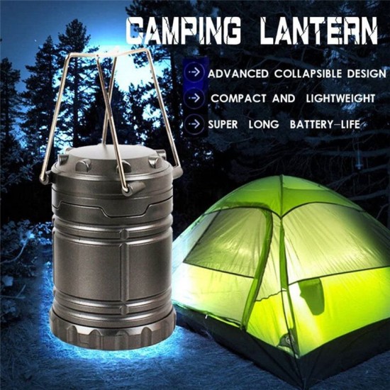 Battery Operated LED Camping Light Portable Hanging Lantern Outdoor Hiking Lamp