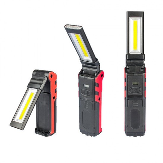 5W+3W+3W USB Rechargeable Portable COB LED Work Camping Light Magnetic Dimming Flashlight