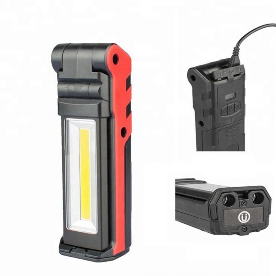 5W+3W+3W USB Rechargeable Portable COB LED Work Camping Light Magnetic Dimming Flashlight