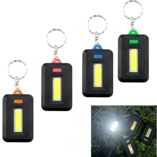 Mini Portable COB LED Work Light Inspection Battery Powered Key Chain Tent Pocket Lamp