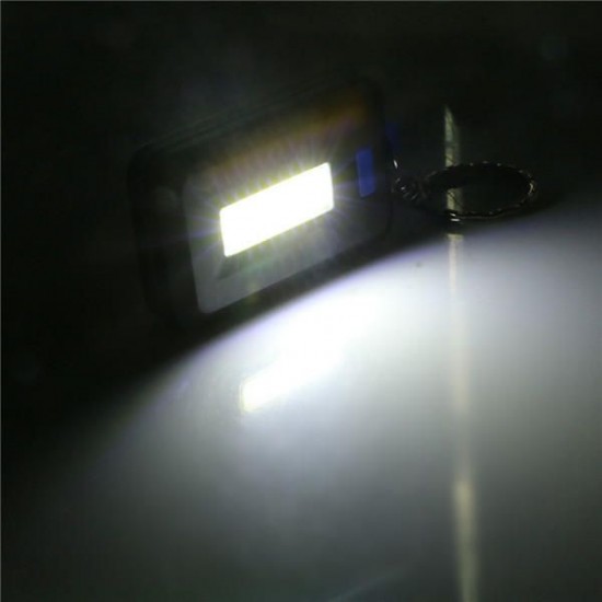 Mini Portable COB LED Work Light Inspection Battery Powered Key Chain Tent Pocket Lamp