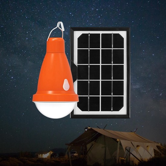 Solar Panel USB Rechargeable Camping Bulb Remote Control Waterproof Outdoor Emergency Light 3 Modes