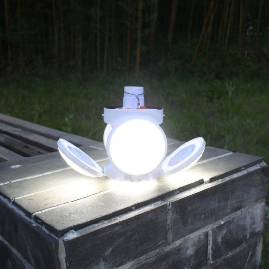 Solar Power LED Flying Saucer Bulb Adjustable Lamp Blade Outdoor Emergency Camping Light