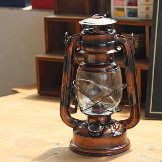 Vintage Style Lantern Kerosene Paraffin Oil Outdoor Camping Hiking Lamp Home Dec