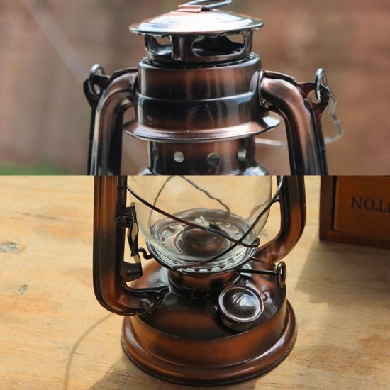 Vintage Style Lantern Kerosene Paraffin Oil Outdoor Camping Hiking Lamp Home Dec
