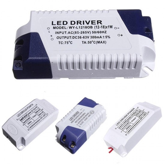 300mA Constant Current Home Light LED Power Supply Driver Electronic Transformer 18W