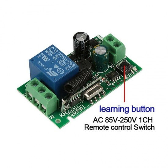 433Mhz Universal Wireless Remote Control Switch AC 85V 110V 220V 1CH Relay Receiver Module