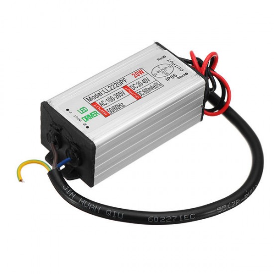 AC100-265V To DC20-40V 20W Waterproof Driver Power Supply Constant Current With LED SMD Chip