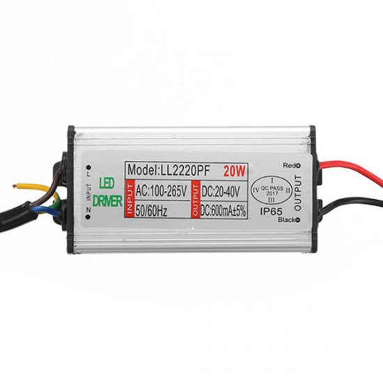 AC100-265V To DC20-40V 20W Waterproof Driver Power Supply Constant Current With LED SMD Chip