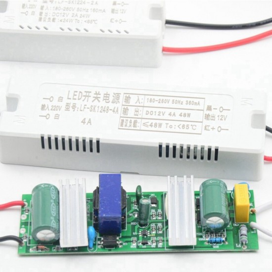 AC185-260V To DC12V 12W 18W 24W 36W 48W Power Supply Lighting Transformer LED Driver For LED Lights AC185-260V To DC12V 12W 18W 24W 36W 48W Power Supply Lighting Transformer LED Driver For LED Lights