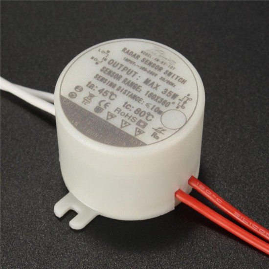 AC220V 35W Circular Delay Time Radar Microwave Induction Sensor Switch for LED Light