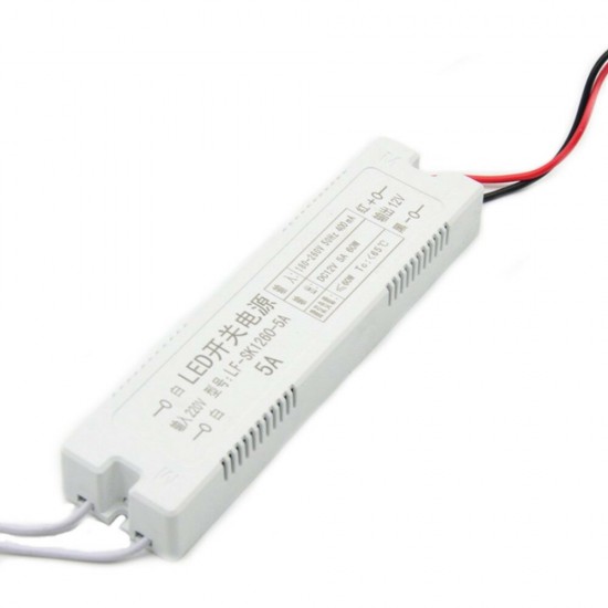 AC220V To DC12V 5A 60W LED Driver Built-in Power Supply Lighting Transformer for Home Indoor Outdoor Use AC220V To DC12V 5A 60W LED Driver Built-in Power Supply Lighting Transformer for Home Indoor Outdoor Use