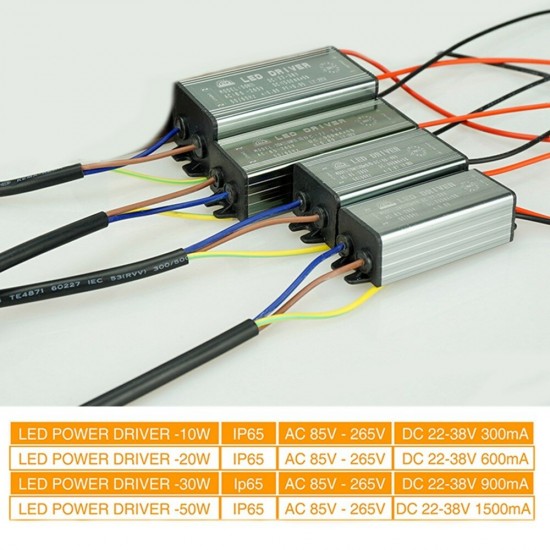 AC85-265V To DC22-38V 10W 20W 30W 50W IP65 No Flicker Convert LED Driver for Flood Light AC85-265V To DC22-38V 10W 20W 30W 50W IP65 No Flicker Convert LED Driver for Flood Light