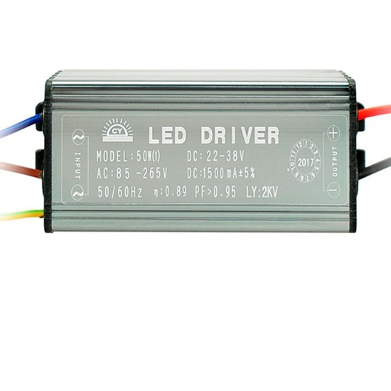 AC85-265V To DC22-38V 10W 20W 30W 50W IP65 No Flicker Convert LED Driver for Flood Light