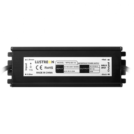 12W 25W 36W 48W 60W AC100-240V to DC12V IP67 LED Driver Power Supply Lighting Transformer