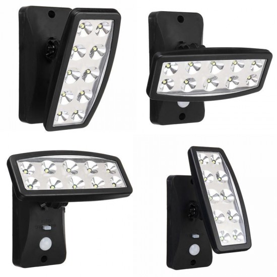 10 LED Solar Power PIR Motion Sensor Wall Light Outdoor Garden 3 Mode Flood Light