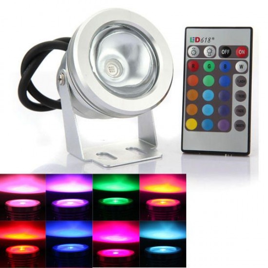 10W RGB Color Changing Waterproof Remote Control LED Flood Light 10W RGB Color Changing Waterproof Remote Control LED Flood Light