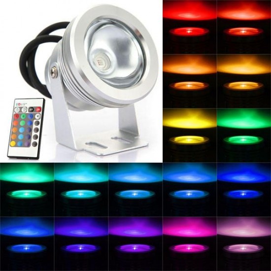 10W RGB Color Changing Waterproof Remote Control LED Flood Light 10W RGB Color Changing Waterproof Remote Control LED Flood Light