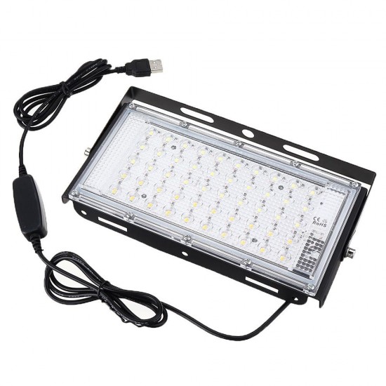 15W USB 50 LED Flood Light DC5V Dimmable Two Color Temperature Waterproof IP65 For Outdoor Camping Travel Emergency