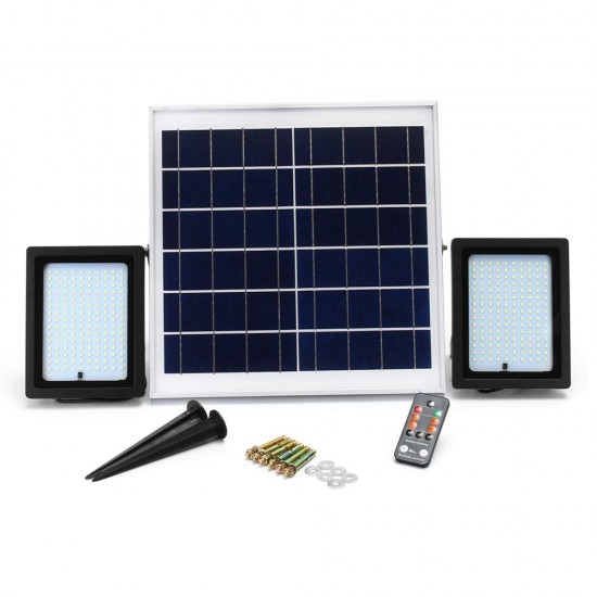2 Pcs 20W Waterproof 150 LED Flood Light Remote Control Light Sensor Solar Light 2 Pcs 20W Waterproof 150 LED Flood Light Remote Control Light Sensor Solar Light