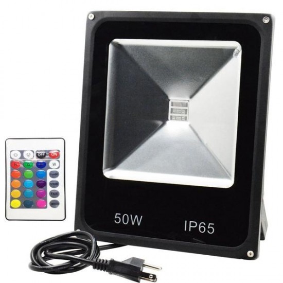 30W 50W Remote Control Waterproof Flood Light Colorful Outdoor Path Lawn Security Lamp AC85-265V