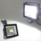 30W White 2450LM PIR Motion Sensor Security Flood Light 85-265V