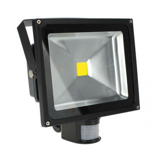 30W White 2450LM PIR Motion Sensor Security Flood Light 85-265V