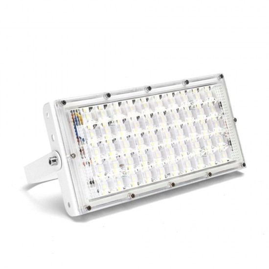 50W White Light LED Flood Light Waterproof White Shell Landscape Garden Lamp for Outdoor AC185-265V