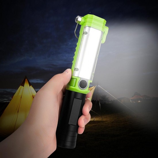 Magnetic COB LED Work Light Torch Safety Hammer Cutter Escape Rescue Window Breaker Pick Up Tool