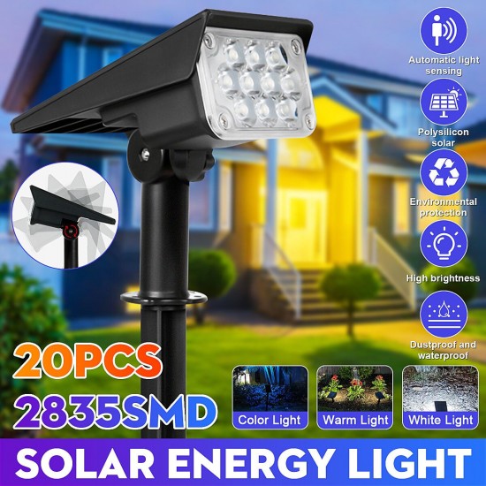 10/20LEDs Solar Lawn Light Waterproof Outdoor Landscape Pathway Garden Lamp