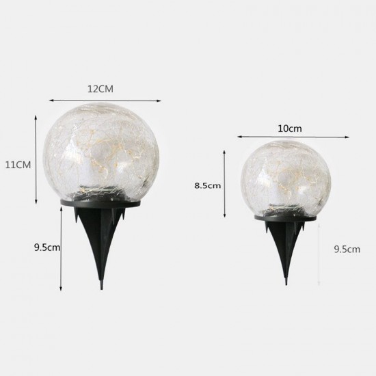 10CM/12CM Outdoor Solar Garden Lamp Crack Ball Grass Lamp Garden Buried Lamp Waterproof Solar Lamp