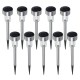 10PCS Stainless Steel Solar Powered LED Lawn Light Outdoor Home Garden Decorative Lamp