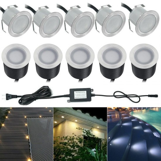 10x 32MMLED Deck Stair Light Waterproof Yard Garden Pathway Patio Landscape Lamp with EU Plug