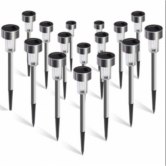 16pcs Outdoor Stainless Steel LED Solar Power Lawn Light Garden Landscape Lamp 16pcs Outdoor Stainless Steel LED Solar Power Lawn Light Garden Landscape Lamp
