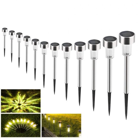 16pcs Outdoor Stainless Steel LED Solar Power Lawn Light Garden Landscape Lamp 16pcs Outdoor Stainless Steel LED Solar Power Lawn Light Garden Landscape Lamp