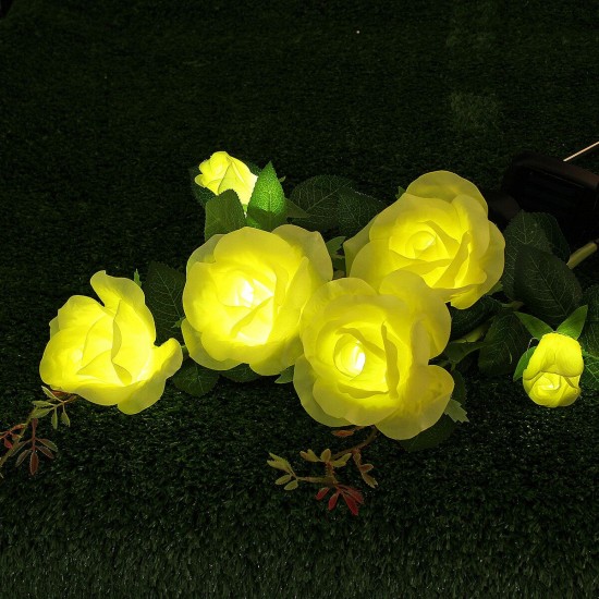 1PC/2PCS LED Solar Lawn Light Simulation Flower Lamp Discoloration Ball-flower Outdoor Yard Lighting