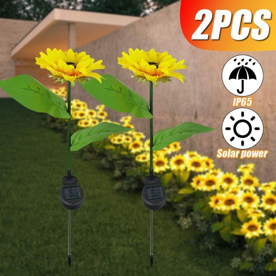 2 Pcs Outdoor Solar Power LED Flower Light Waterproof Chrysanthemum Flower Stake Lamp Home Garden Yard Lawn Path Decor 2 Pcs Outdoor Solar Power LED Flower Light Waterproof Chrysanthemum Flower Stake Lamp Home Garden Yard Lawn Path Decor