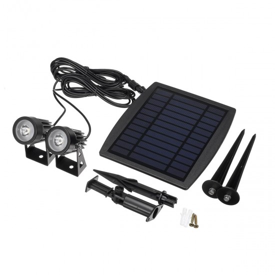 2 in 1 Solar Flood Light Outdoor Garden Lawn Landscape LED Spotlight Path Lamp IP65