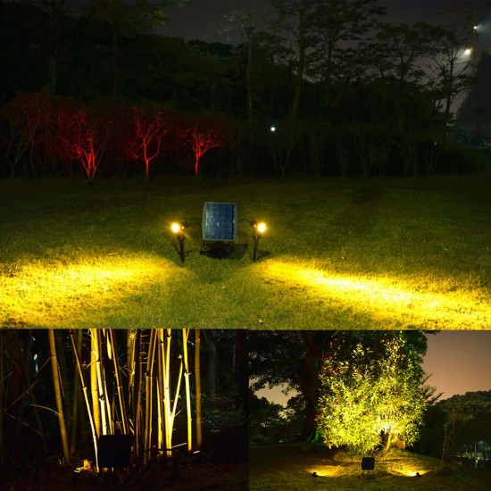 2 in 1 Solar Flood Light Outdoor Garden Lawn Landscape LED Spotlight Path Lamp IP65