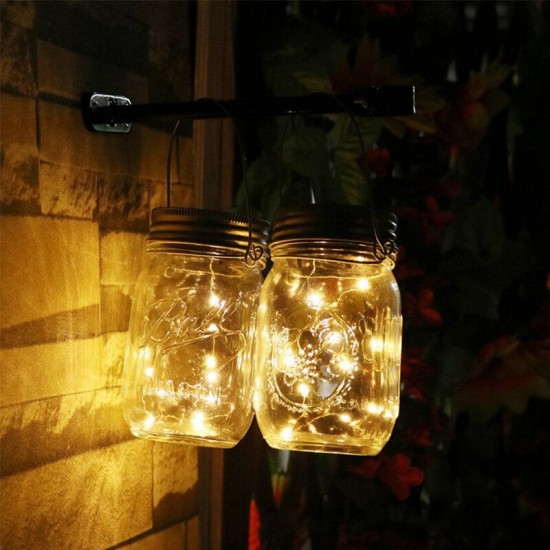 20 LED Solar Mason Jar Lid Lights String Fairy Star Firefly Jar Lids Lights