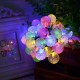 20 LEDs Solar String Ball Lights Garden Decor Lamp Outdoor Waterproof Warm White / Multi-Color