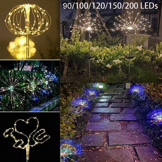 200/150/120/100/90 LED Solar Power Fairy Lights String Lamps Party Wedding Decor Garden Remote Control