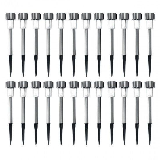 24PCS LED Solar Lawn Path Light Stainless Steel Waterproof Garden Landscape Lamp for Home Street Decor 24PCS LED Solar Lawn Path Light Stainless Steel Waterproof Garden Landscape Lamp for Home Street Decor