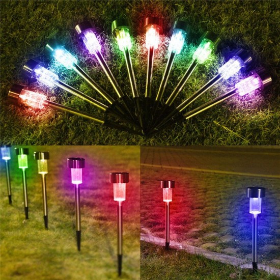 24PCS LED Solar Lawn Path Light Stainless Steel Waterproof Garden Landscape Lamp for Home Street Decor 24PCS LED Solar Lawn Path Light Stainless Steel Waterproof Garden Landscape Lamp for Home Street Decor