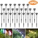 24PCS LED Solar Lawn Path Light Stainless Steel Waterproof Garden Landscape Lamp for Home Street Decor